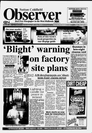 cover page of Sutton Coldfield Observer published on April 19, 1996