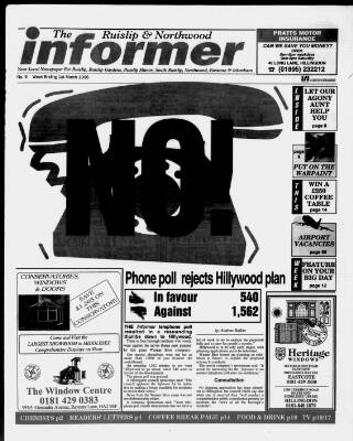 cover page of Ruislip & Northwood Informer published on March 1, 1996