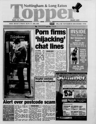 cover page of Nottingham & Long Eaton Topper published on May 19, 1999