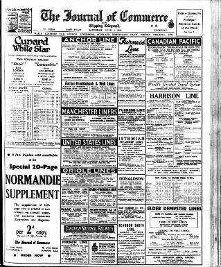 cover page of Liverpool Journal of Commerce published on June 1, 1935