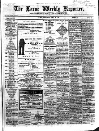 cover page of Larne Reporter and Northern Counties Advertiser published on April 27, 1867