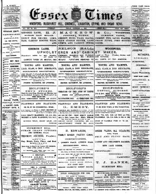 cover page of Essex Times published on December 4, 1885