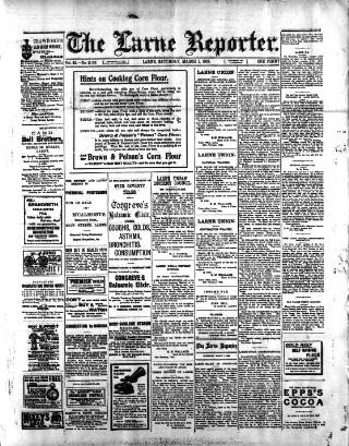 cover page of Larne Reporter and Northern Counties Advertiser published on March 1, 1902