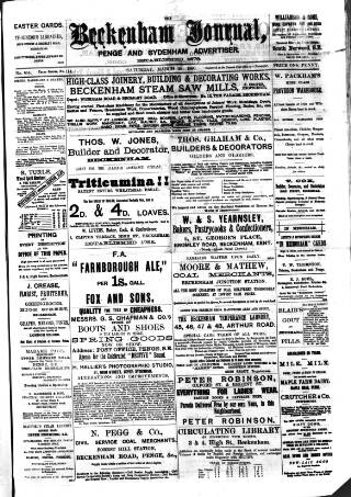 cover page of Beckenham Journal published on March 29, 1890