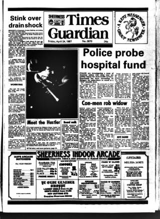 cover page of Sheerness Times Guardian published on April 24, 1987