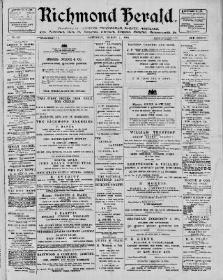 cover page of Richmond Herald published on March 1, 1902