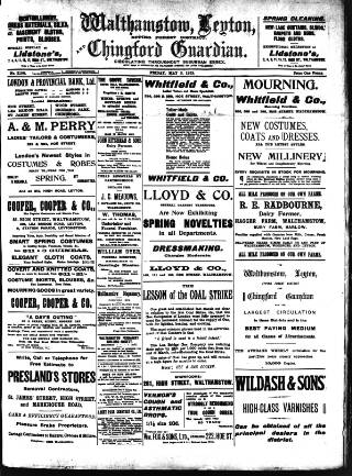 cover page of Walthamstow and Leyton Guardian published on May 3, 1912