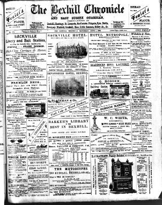 cover page of Bexhill-on-Sea Chronicle published on June 1, 1901