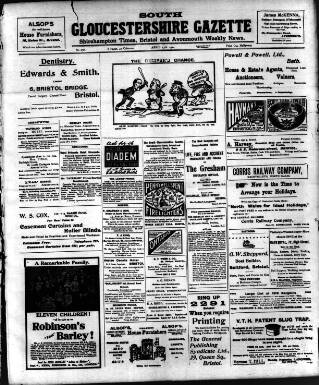 cover page of South Gloucestershire Gazette published on April 17, 1914