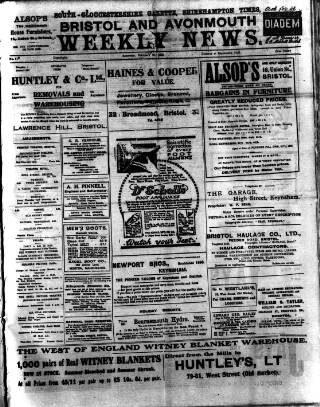 cover page of South Gloucestershire Gazette published on February 24, 1923