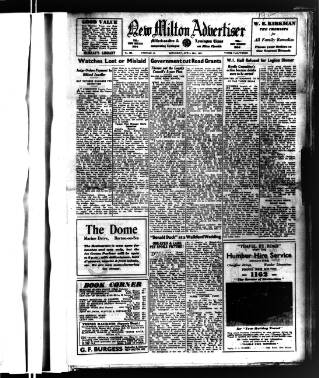 cover page of New Milton Advertiser published on April 26, 1947