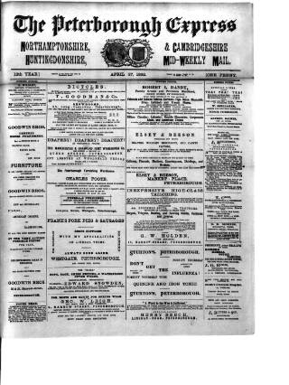 cover page of Peterborough Express published on April 27, 1892