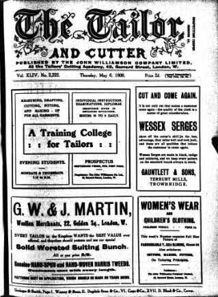 cover page of Tailor & Cutter published on May 6, 1909