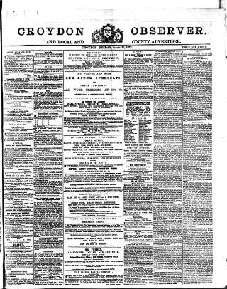 cover page of Croydon Observer published on April 19, 1872