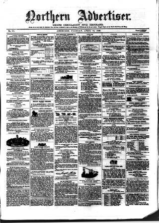 cover page of Northern Advertiser (Aberdeen) published on April 27, 1858