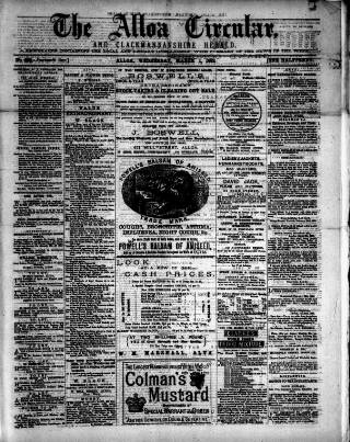 cover page of Alloa Circular published on March 1, 1882