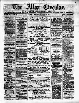 cover page of Alloa Circular published on May 3, 1882