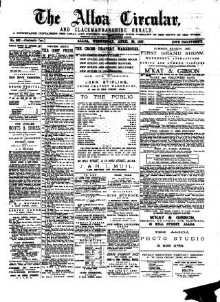 cover page of Alloa Circular published on April 20, 1887