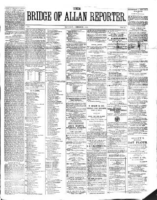 cover page of Bridge of Allan Reporter published on December 2, 1882