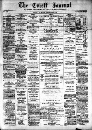 cover page of Crieff Journal published on December 3, 1880