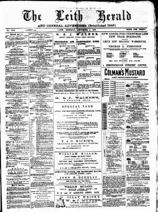 cover page of Leith Herald published on December 5, 1885