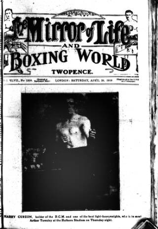cover page of Boxing World and Mirror of Life published on April 26, 1919