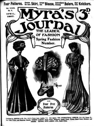 cover page of Myra's Journal of Dress and Fashion published on April 1, 1907