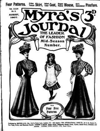 cover page of Myra's Journal of Dress and Fashion published on August 1, 1907