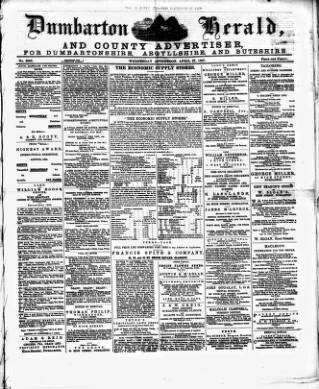 cover page of Dumbarton Herald and County Advertiser published on April 27, 1887