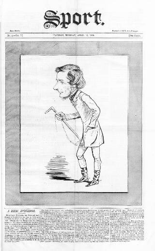 cover page of Sport (London) published on April 13, 1880