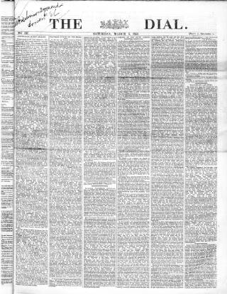 cover page of Dial published on March 5, 1864