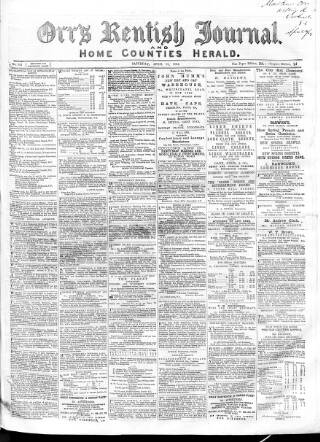 cover page of Orr's Kentish Journal published on April 16, 1864