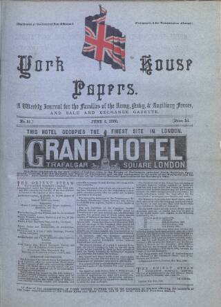 cover page of York House Papers published on June 2, 1880