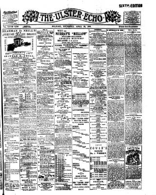 cover page of Ulster Echo published on April 25, 1901