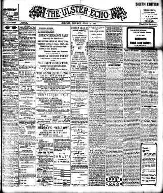 cover page of Ulster Echo published on June 2, 1902