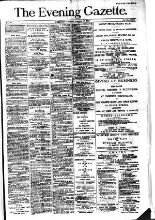 cover page of Evening Gazette (Aberdeen) published on January 17, 1885