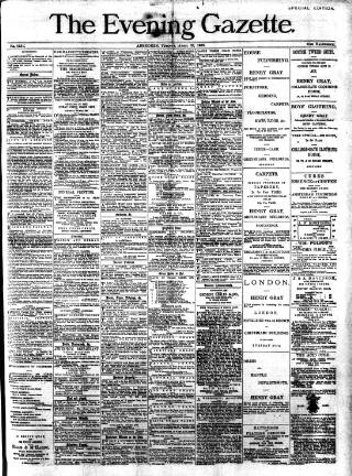 cover page of Evening Gazette (Aberdeen) published on April 27, 1886