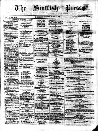 cover page of Scottish Press published on March 1, 1859