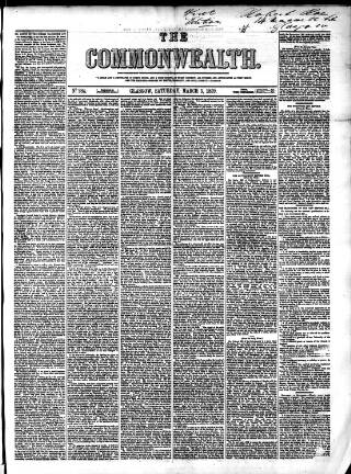 cover page of Commonwealth (Glasgow) published on March 5, 1859