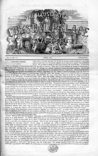 cover page of Illustrated Crystal Palace Gazette published on April 1, 1854