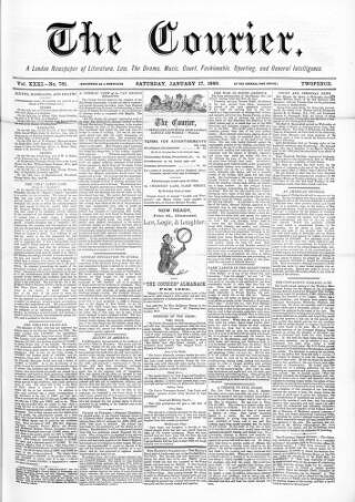 cover page of Courier and West-End Advertiser published on January 17, 1880