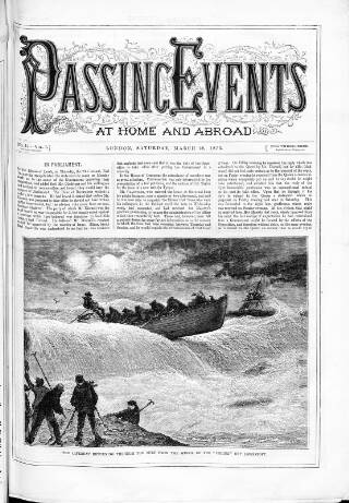 cover page of Passing Events published on March 29, 1873