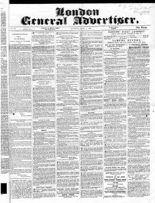cover page of Morning Mail (London) published on April 7, 1866