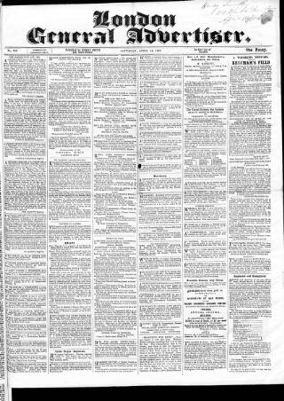 cover page of Morning Mail (London) published on April 14, 1866