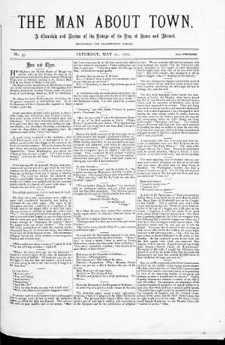 cover page of Man about Town published on May 21, 1870