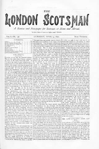 cover page of London Scotsman published on April 23, 1870