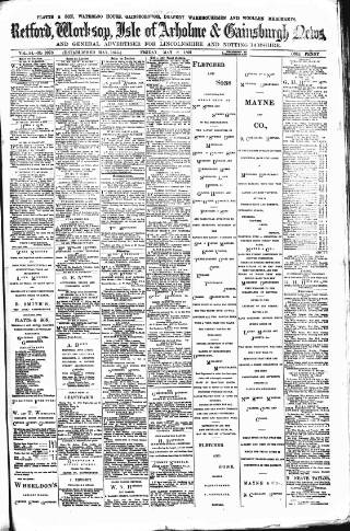 cover page of Retford, Worksop, Isle of Axholme and Gainsborough News published on May 8, 1891