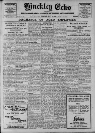cover page of Hinckley Echo published on May 2, 1930
