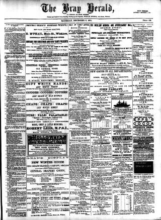 cover page of Bray and South Dublin Herald published on December 5, 1891