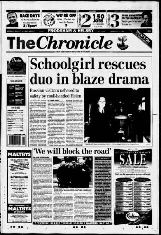 cover page of Chester Chronicle (Frodsham & Helsby edition) published on May 10, 1996